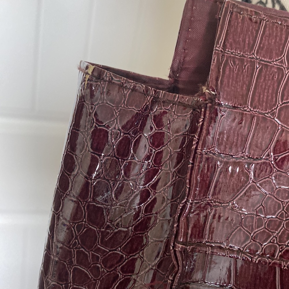 Jessica Simpson Dark Red Faux Snake Skin Tote - Picture 16 of 16
